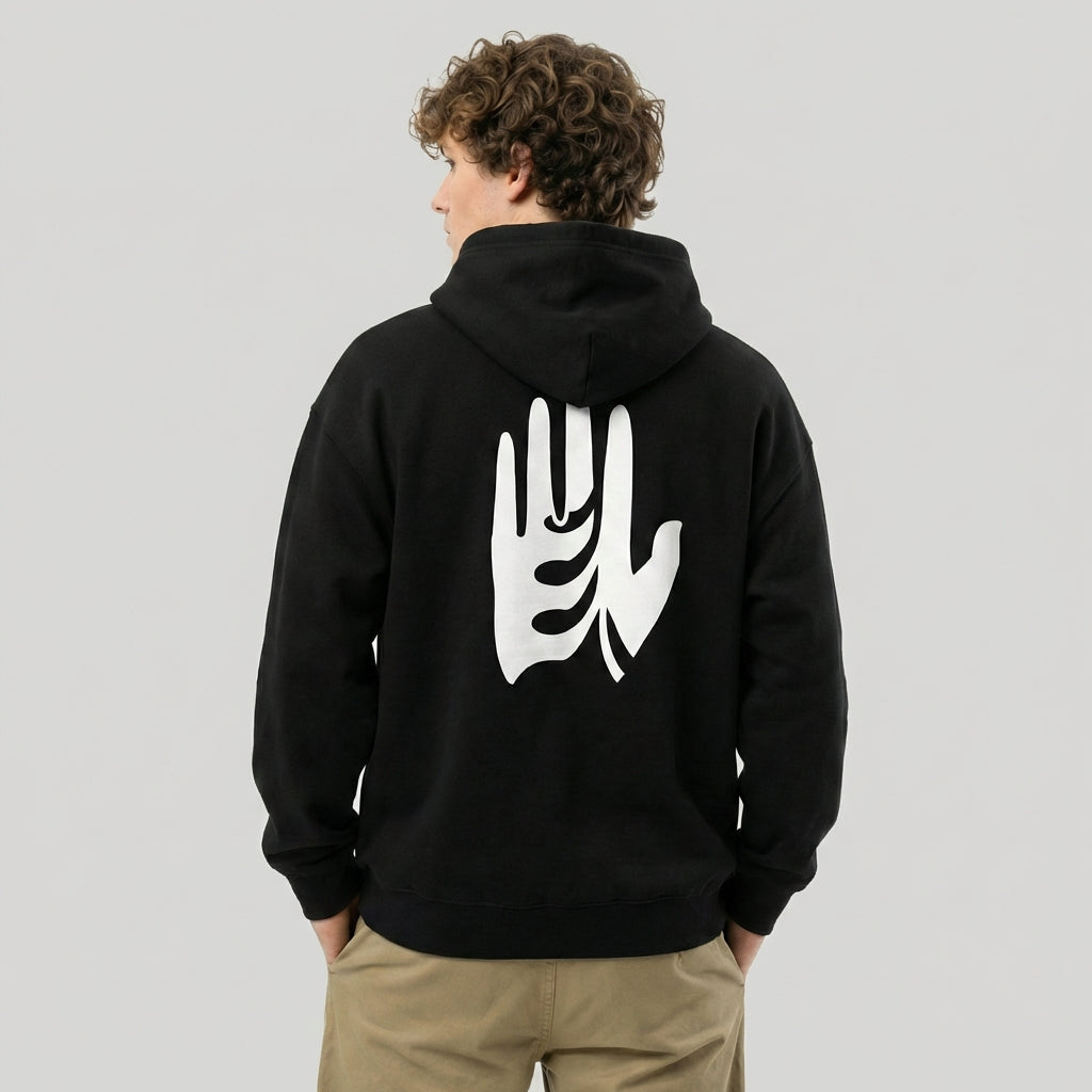 Integrity Fleece Hoodie - Black w/ White Logo