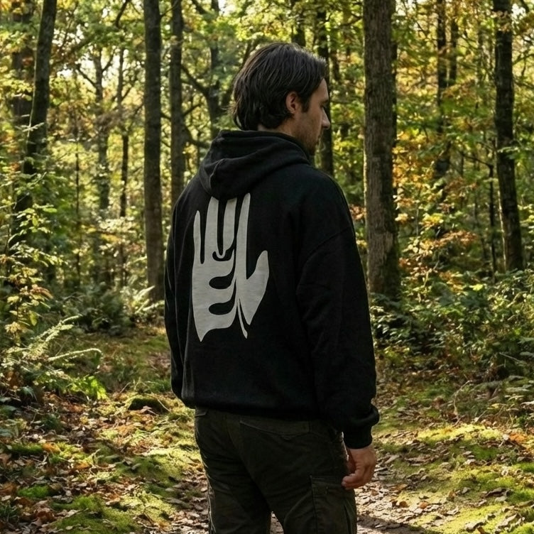 Integrity Fleece Hoodie - Black w/ White Logo
