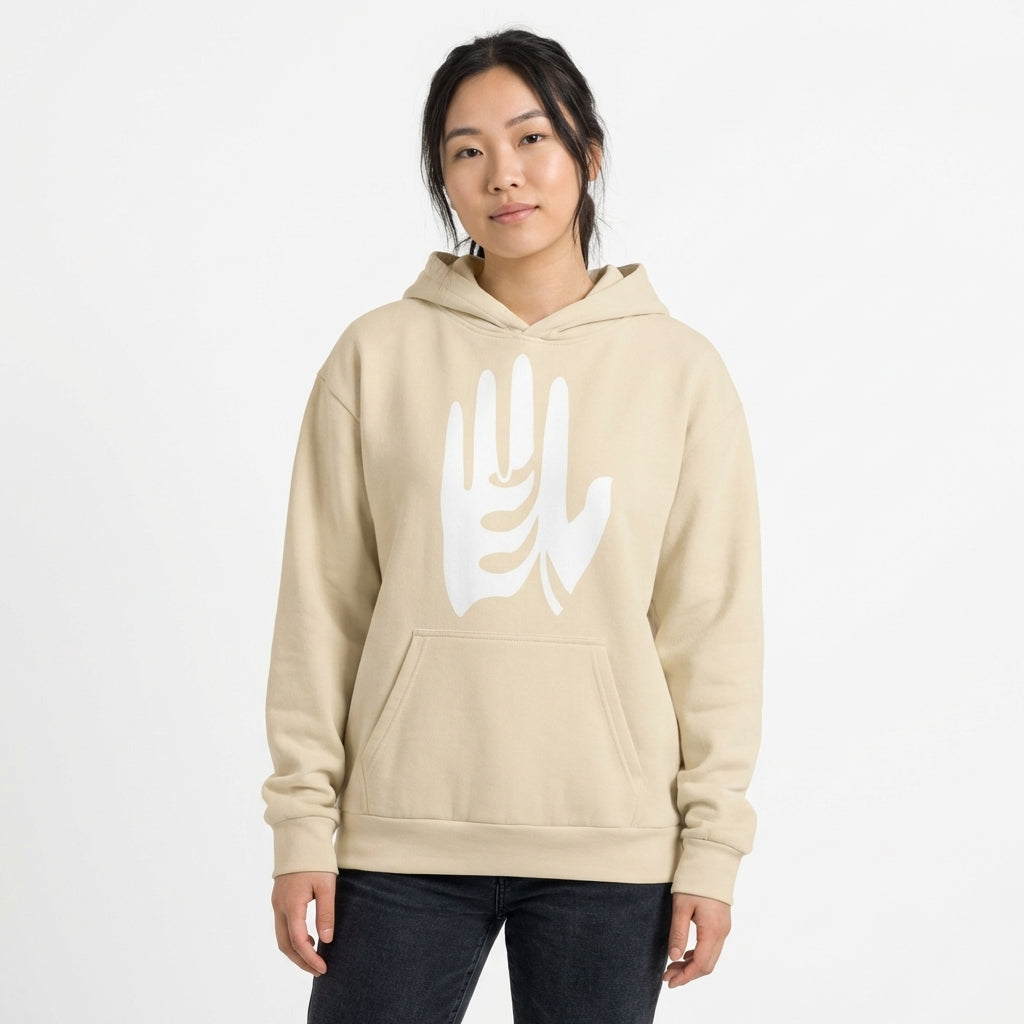 Integrity Fleece Hoodie - Fawn w/ White Logo